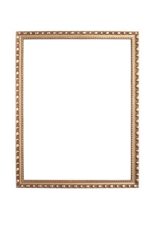 antique gold frame on white background