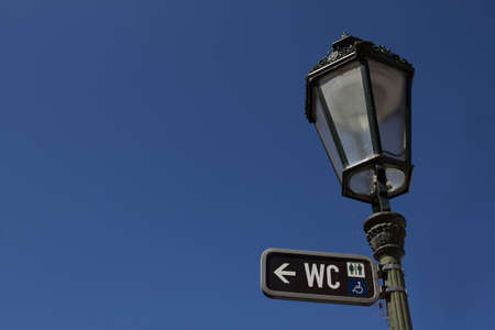 Gas lamp over the bring blue skyの写真素材