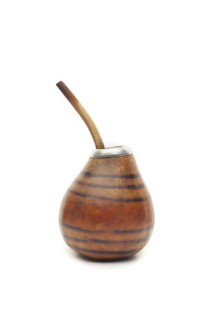 Yerba Mate tea isolated on white backgroundの写真素材