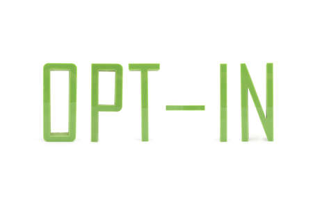 inscription opt-in with green 3D letterの写真素材