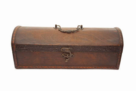 Wooden box isolated on white backgroundの写真素材