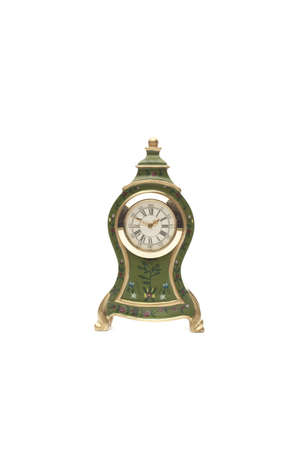 Model of antique clock isolated on white background