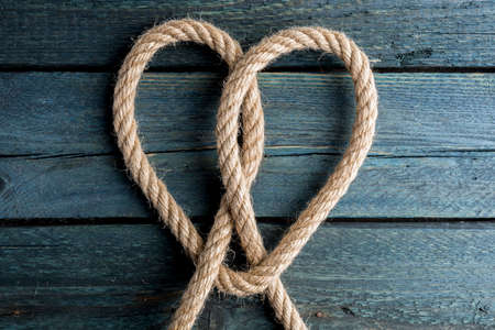 Love rope. Heart rope knotの写真素材