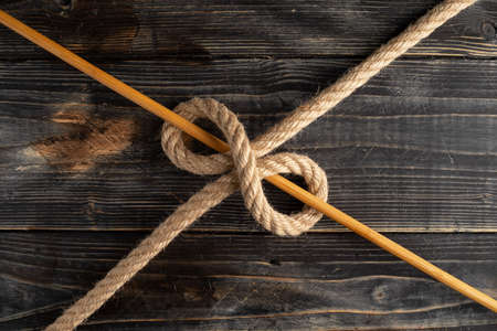 Clove Hitch Knot. Rope node.
