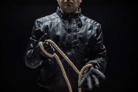 Serial killer with rope. Halloween conceptの写真素材