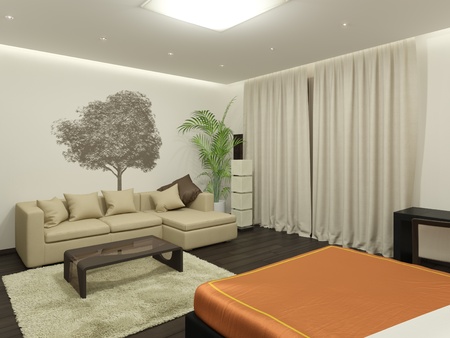 Guest room  It s 3D image の写真素材