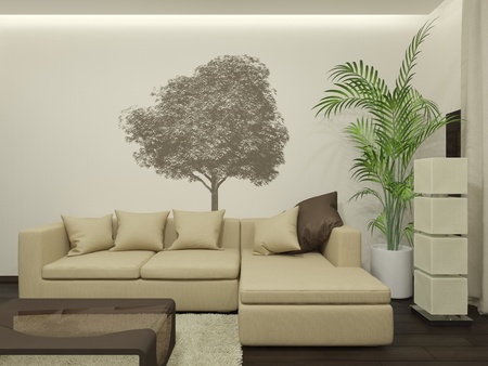 Sofa in interior. It's 3D image.の写真素材