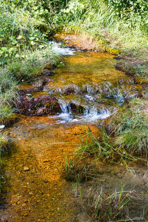 The thermal area of Lagole in the Belluno Dolomitesの写真素材