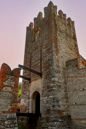 View of Soave's castle near Veronaの写真素材