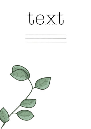 Eucalyptus Greeting text card white backgroundのイラスト素材