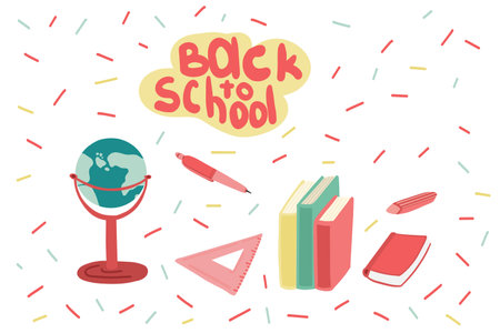 Education set back to school flat designのイラスト素材