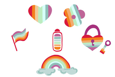 LGBTQ set hand drawn iconsのイラスト素材
