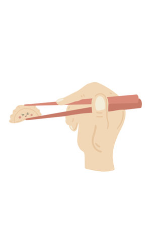 Dumpling in the sticks hand drawn iconのイラスト素材