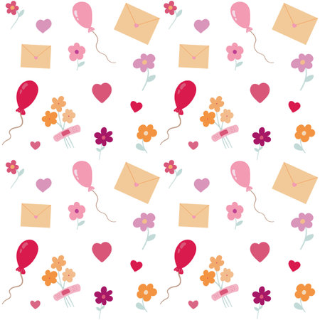 Bright hand drawn seamless pattern vectorのイラスト素材