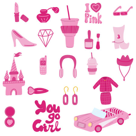 set vector hand drawnのイラスト素材