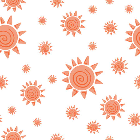 Sun arizona hand drawn seamless patternのイラスト素材