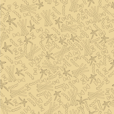 Pasta seamless hand drawn patternのイラスト素材