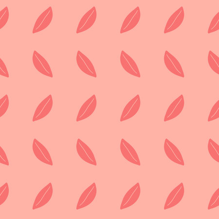 Peach leaves hand drawn seamless patternのイラスト素材