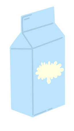 Milk package blue colour flat design isolatedのイラスト素材