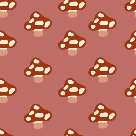Fly agaric flat design seamless patternのイラスト素材