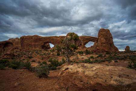 Beautiful arch in Arches National Park, Utah, USAの写真素材
