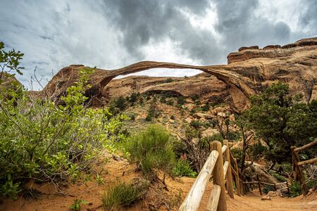 Landscape Arch in beautiful Arches National Park, Utah, USAの写真素材