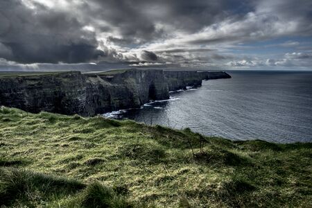 Famous Cliffs of Moher shore in Irelandの写真素材