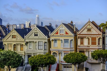 Beautiful Painted Ladies in San Francisco, California, USAの写真素材