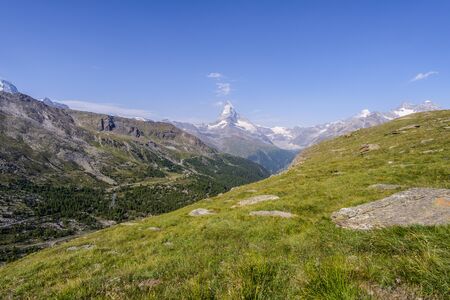 Nice view of Matterhorn in Swiss Alps, Switzerlandの写真素材