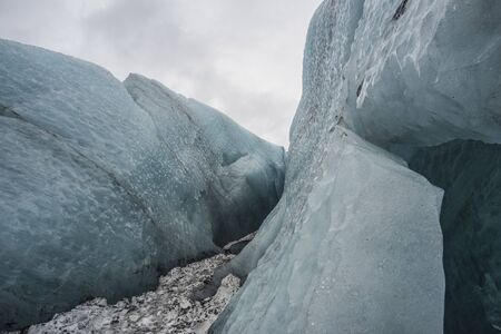 Near the Solheimajokull glacier on the Iceland
