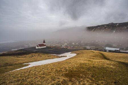VÃ­k Ã­ MÃ½rdal - the southernmost village in Icelandの写真素材