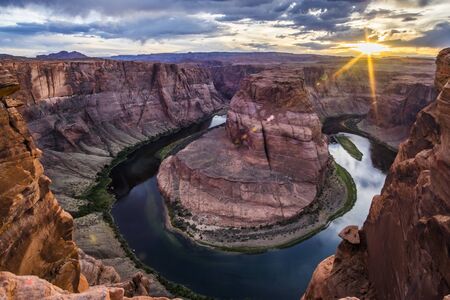 Beautiful sunset at Horseshoe bend, Arizona, USA
