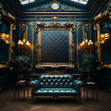 Luxury classic interior of the living room. 3D renderの素材