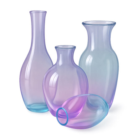 Empty glass vases on a white background. 3d rendering.のイラスト素材