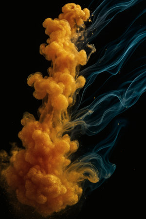 Abstract colored smoke on a black background. Background from the smoke of vapeの素材