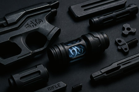 Close up view of a self-defense system. The concept of the use of self-defense.の素材