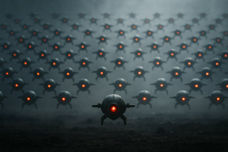 Futuristic alien spaceship in the dark. Alien spaceship concept.の素材