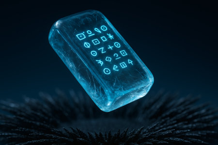 A closeup shot of a crystal gemstone on a dark backgroundの素材