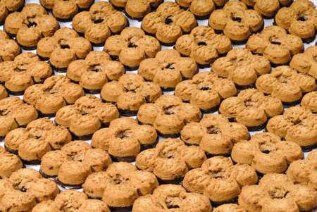 Studio photo of sweet cookies. Cookies background.の写真素材
