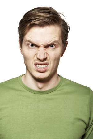 Portrait of young man  Facial expression  Funny face の写真素材