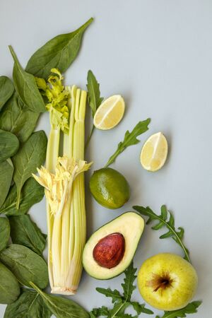 Mix of fresh green vegetablesの写真素材