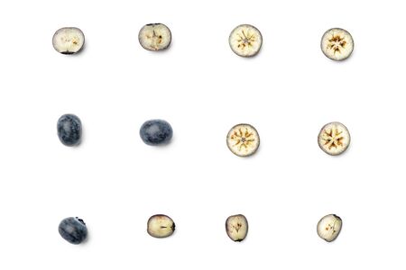 Blueberry. Fresh raw berries isolated on white background. Clipping path. Collection. Set