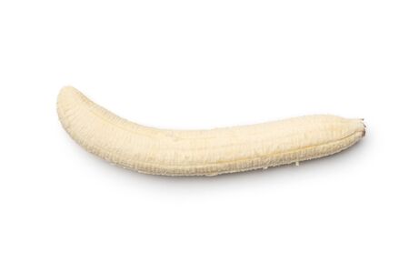 Fresh banana isolated on white background. Top viewの写真素材