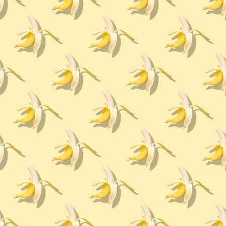Seamless pattern with banana. Abstract background. Top viewの写真素材
