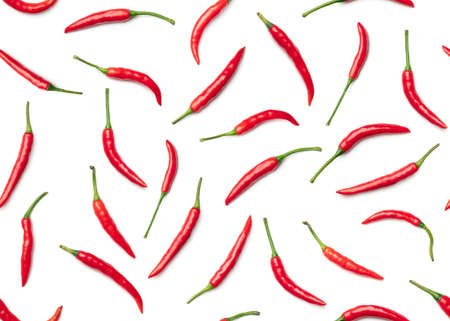 Seamless pattern with chilli pepper. Abstract background. Top viewの写真素材