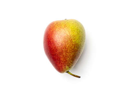 Pear isolated on white background. Top view. Flat layの写真素材