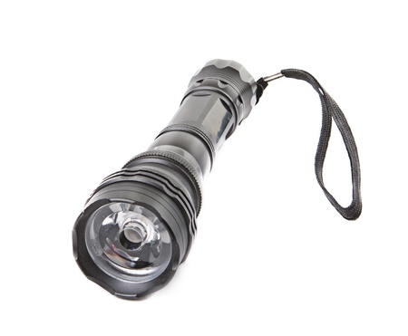 Black flashlight  isolated on white background