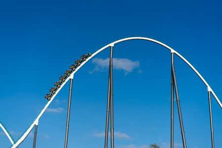 Roller coaster in theme park