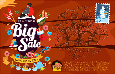 Christmas big sale, sale design, infographicsのイラスト素材