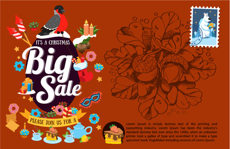 It's a Christmas big sale, Christmas sale poster, flyerのイラスト素材